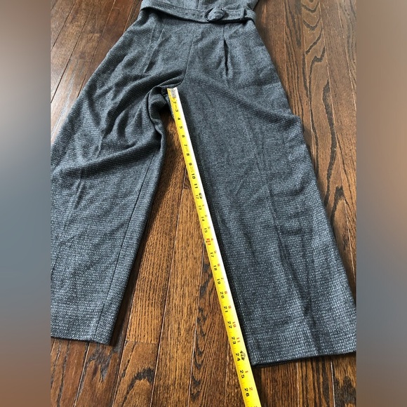 Club Monaco Women’s 00 Black/Gray Tweed Textured Hidden Zipper Cropped Jumpsuit - Picture 11 of 15